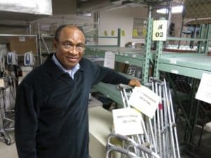 Charity groups are shipping three containers to hospitals in Zambia, Sudan and Nigeria. Father Cyriacus Ajaelu says some supplies are headed to a hospital that serves Nigerian Christian refugees who were driven out by the terrorist group Boko Haram.