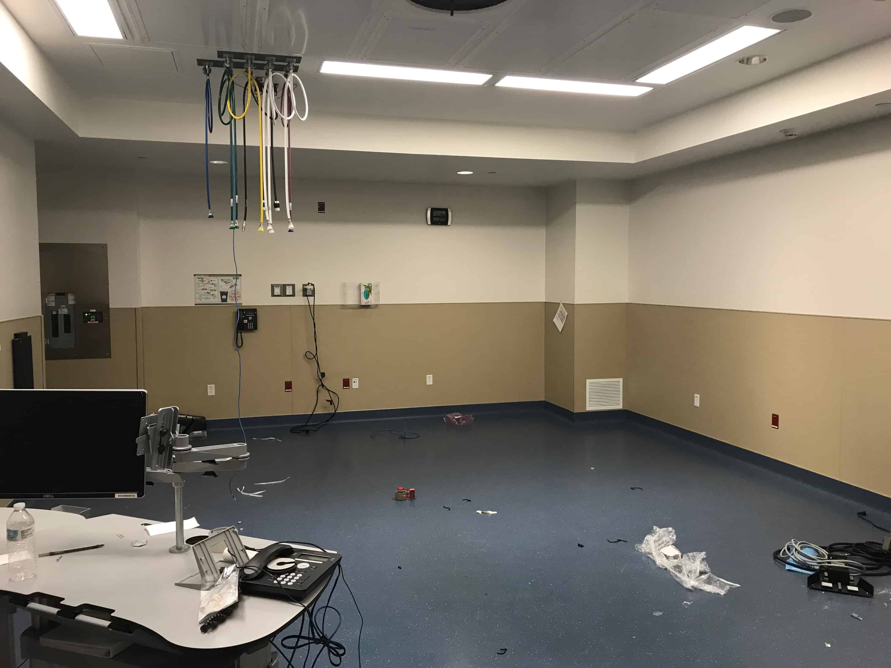 Empty medical room with equipment removed