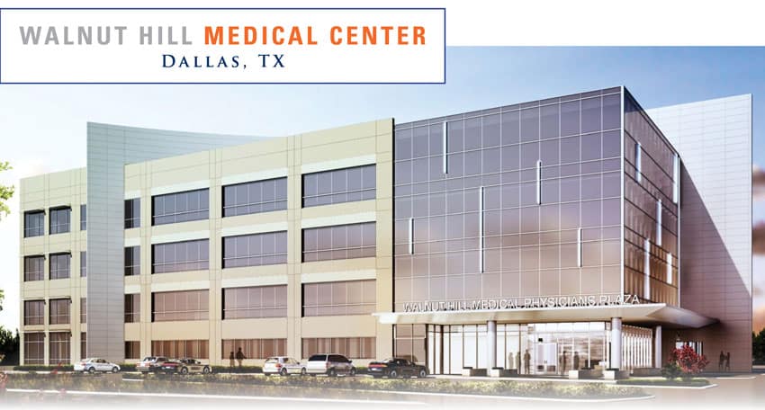 A concept rendering of the Walnut Hill Medical Center in Dallas TX